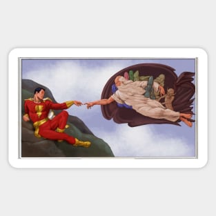 The Creation of Captain Marvel after Michaelangelo Sticker